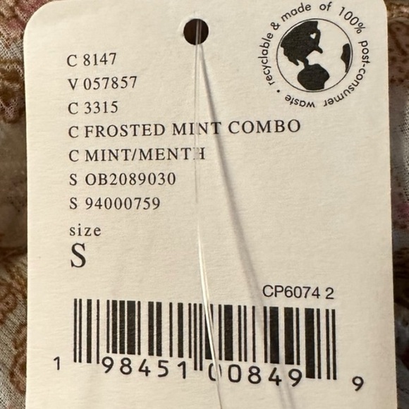 Free People Bali Theodora Slip Dress Frosted Mint Small NWT Ruffles Ethereal - Picture 11 of 16